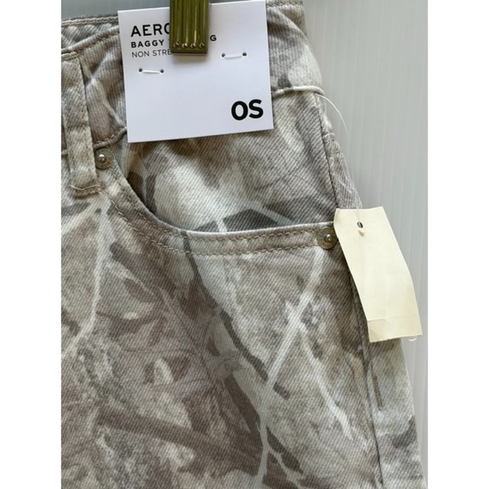 Aeropostale Womens 0S Aero Baggy Wide Leg Jeans Camo Real Tree Non Stretch Skate - Picture 4 of 14